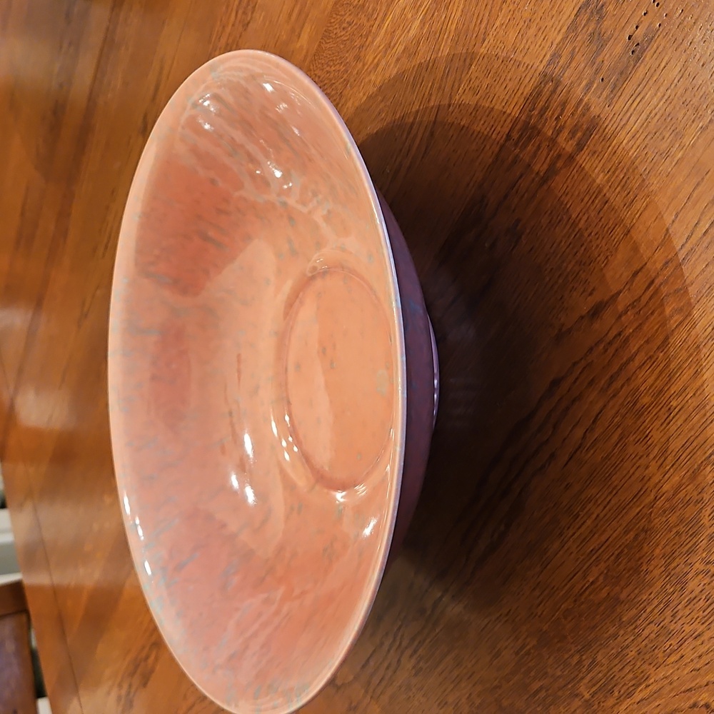 Large Coral Speckled Open Rim Ceramic Bowl by Pacific USA - Picture 10 of 12